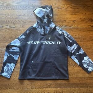 Flow Society Black and Gray Graphic Hoodie